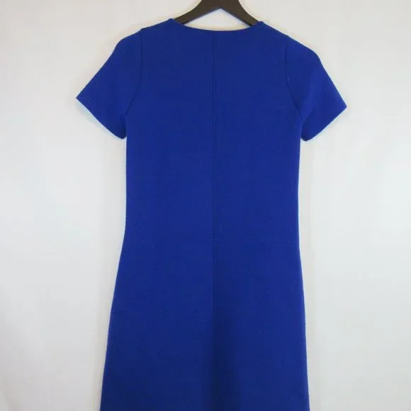 M. Patmos Cobalt Blue Knit Wool Stretch Pullover Dress - Picture 9 of 14